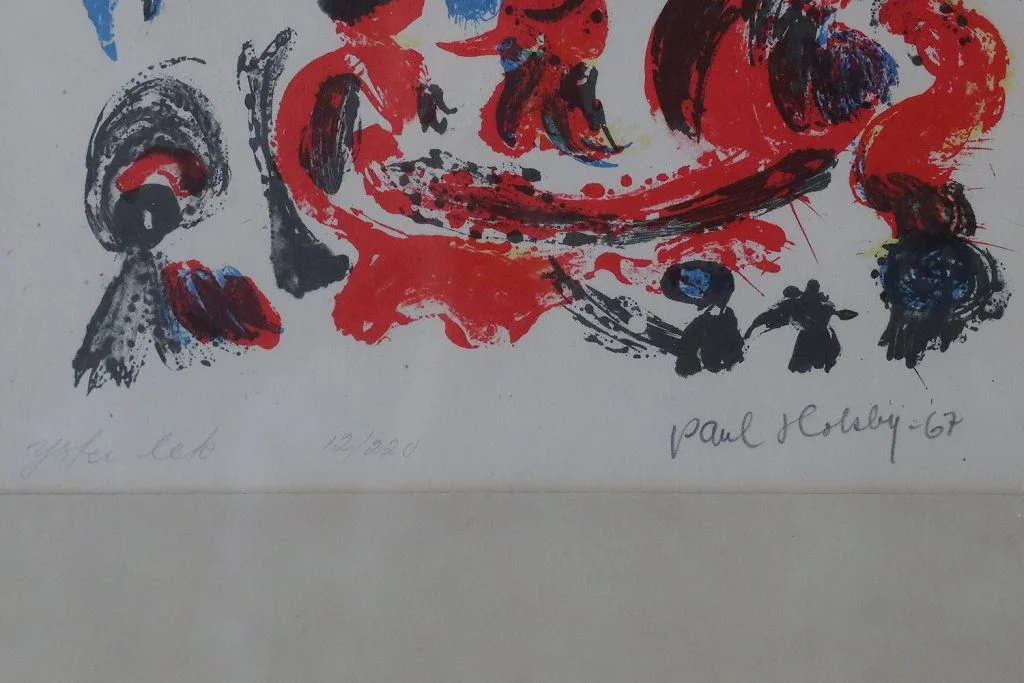 Colour lithograph, Yster lek, Paul Holsby, 1967