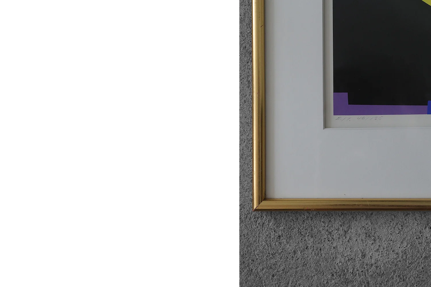Colour lithograph, Aage Schmidt, Komposition, 1987