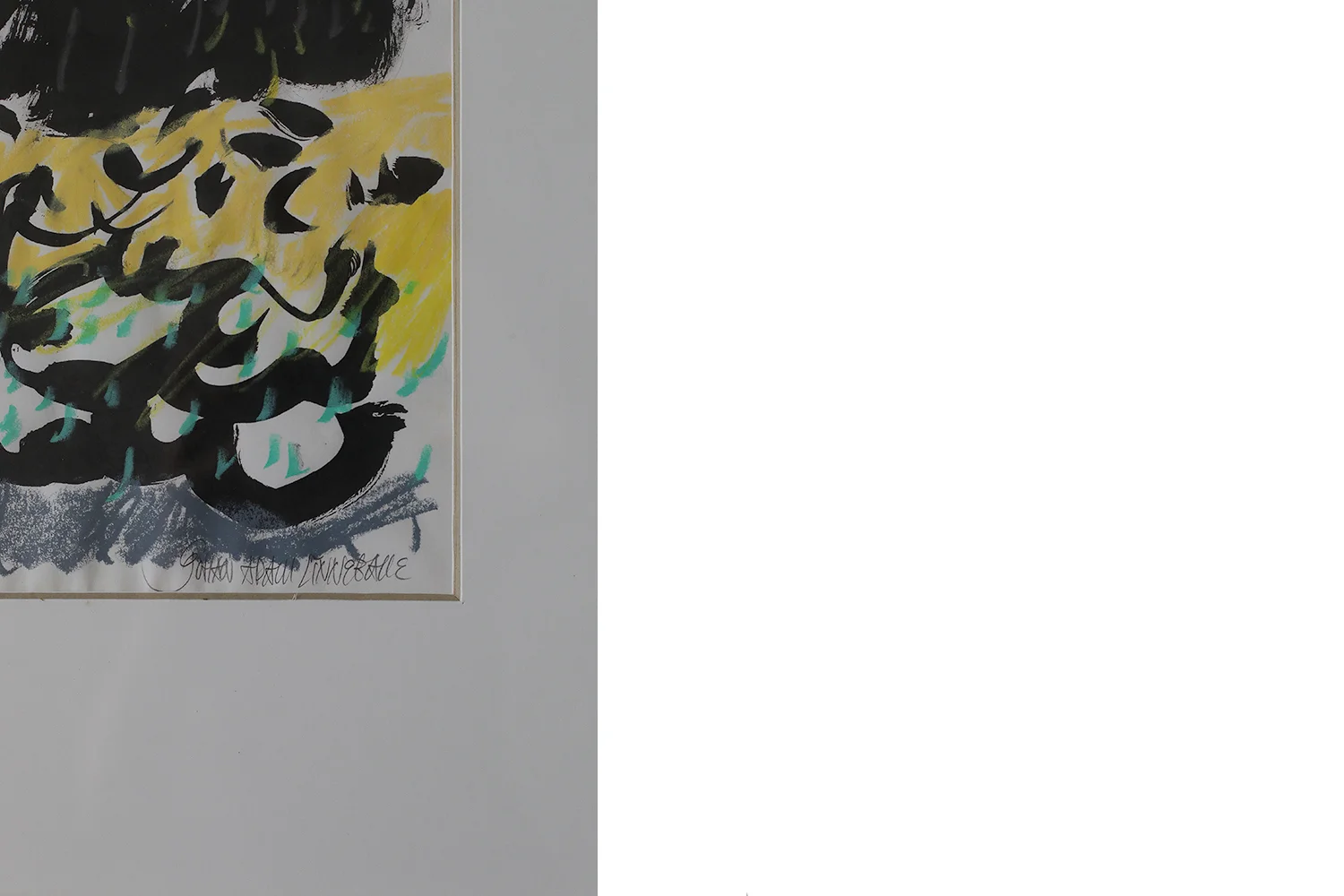 Mixed media on paper, Johan Adam Linneballe, Sommer I haven III, 1993