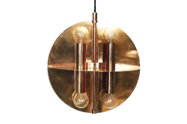 Copper pendant lamp, Scandinavia, 1970s