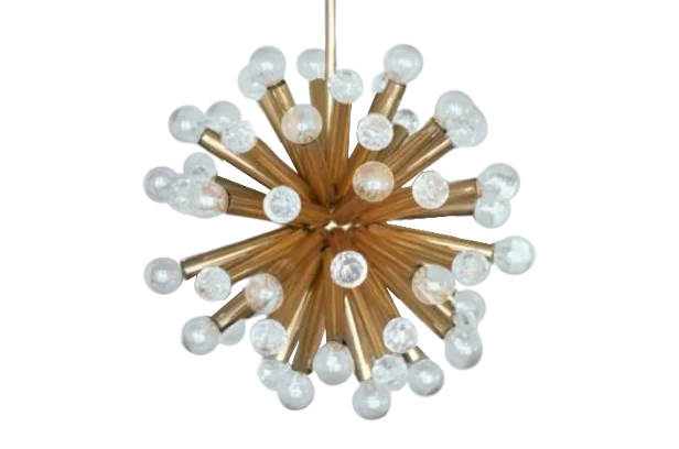 Brass Sputnik lamp with Swarovski crystals, Ernst Palme, Germany, 1960s