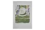 Colour lithograph, composition with figures, Jörgen Fogelqvist, 1977