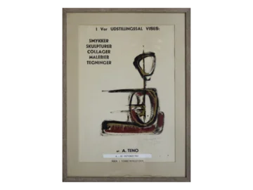 Poster from an exhibition of Aurelio Teno's work, Denmark, 1965