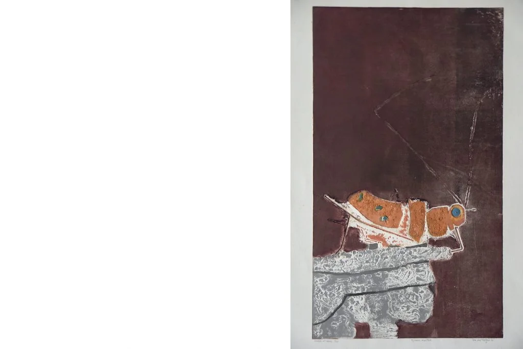 Colour lithograph, Ru van Rossem, Insect on Rock, 1962