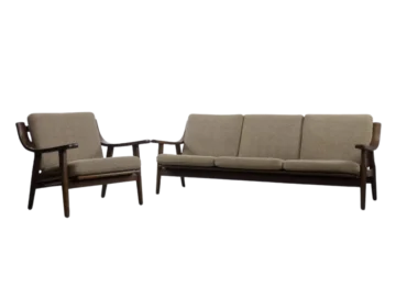 GE-530 sofa and armchair lounge suite, designed by Hans J. Wegner for Getama, Denmark, 1960s
