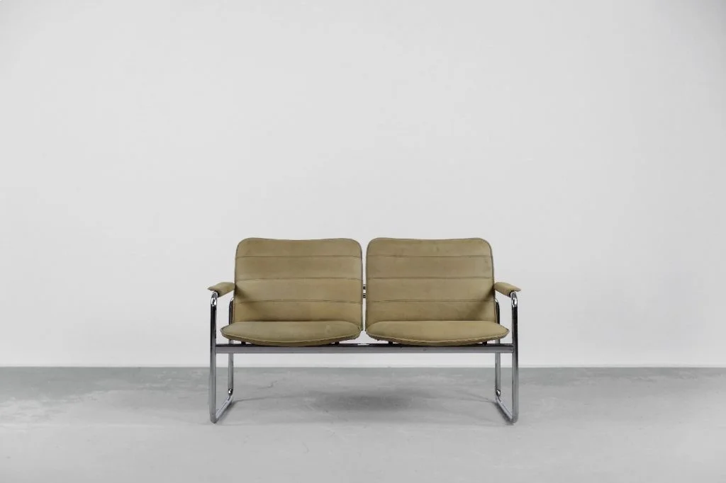 Leather 2-seater sofa, Germany, 1960s