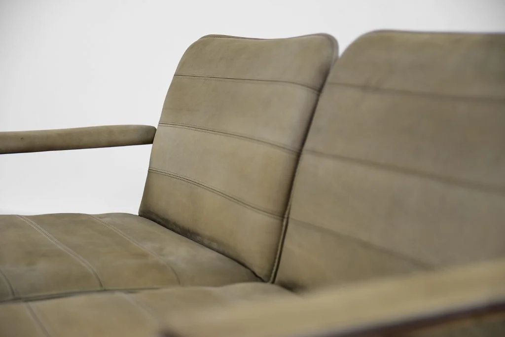Leather 2-seater sofa, Germany, 1960s