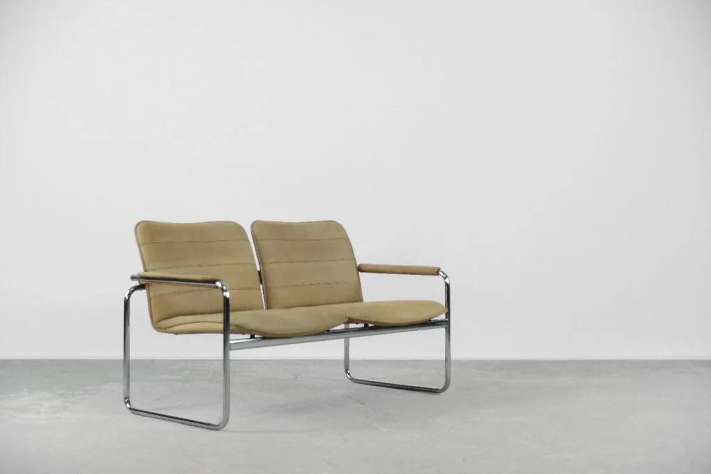 Leather 2-seater sofa, Germany, 1960s