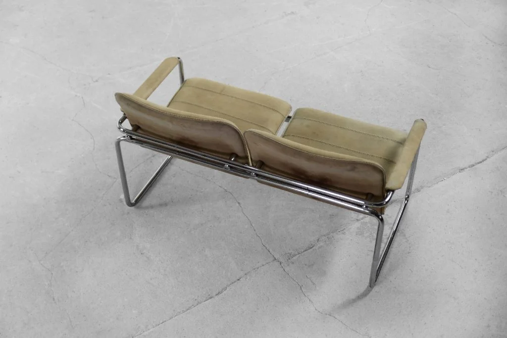 Leather 2-seater sofa, Germany, 1960s