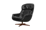 Vintage leather swivel armchair, Selig Imperial, Sweden, 1970s