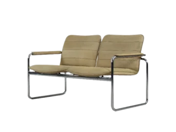 Leather 2-seater sofa, Germany, 1960s