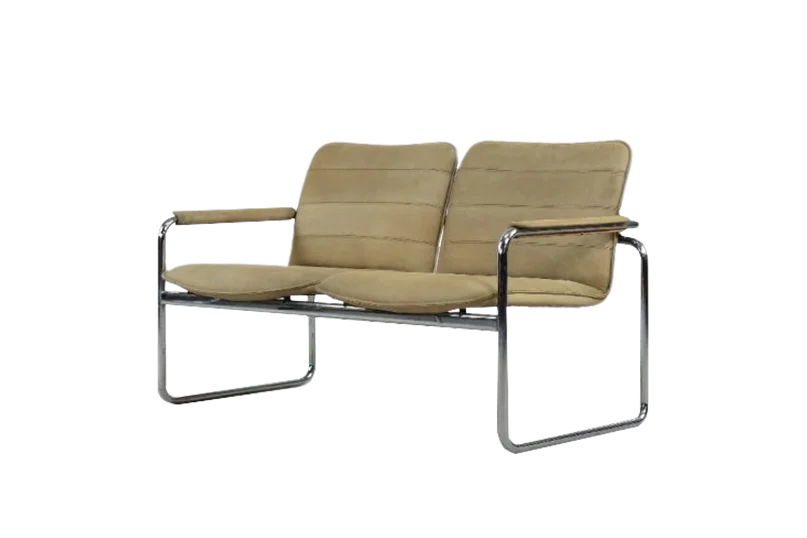Leather 2-seater sofa, Germany, 1960s