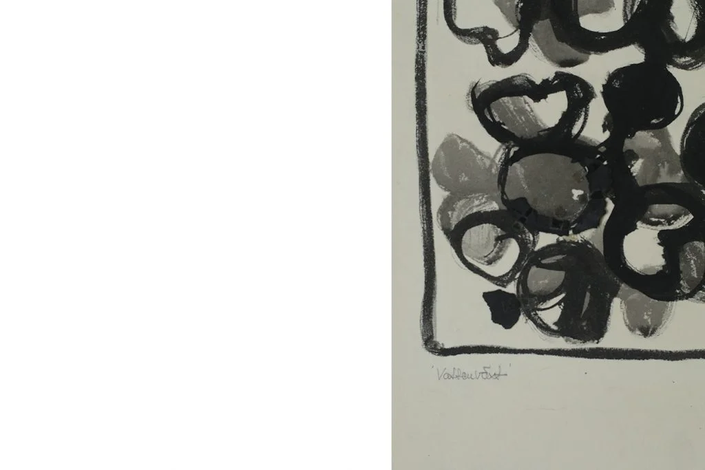 Mixed media on board, Margareta Treutiger, Vattenväxt, 1965