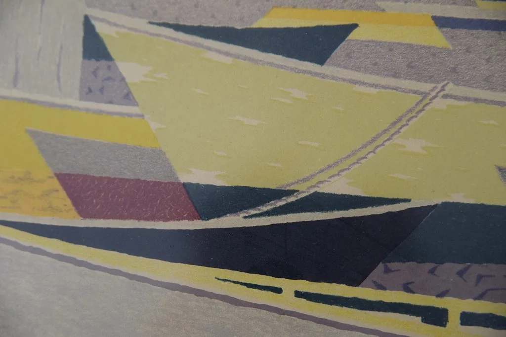 Litografia barwna, Waldemar Lorentzon, Båtparad, 1953