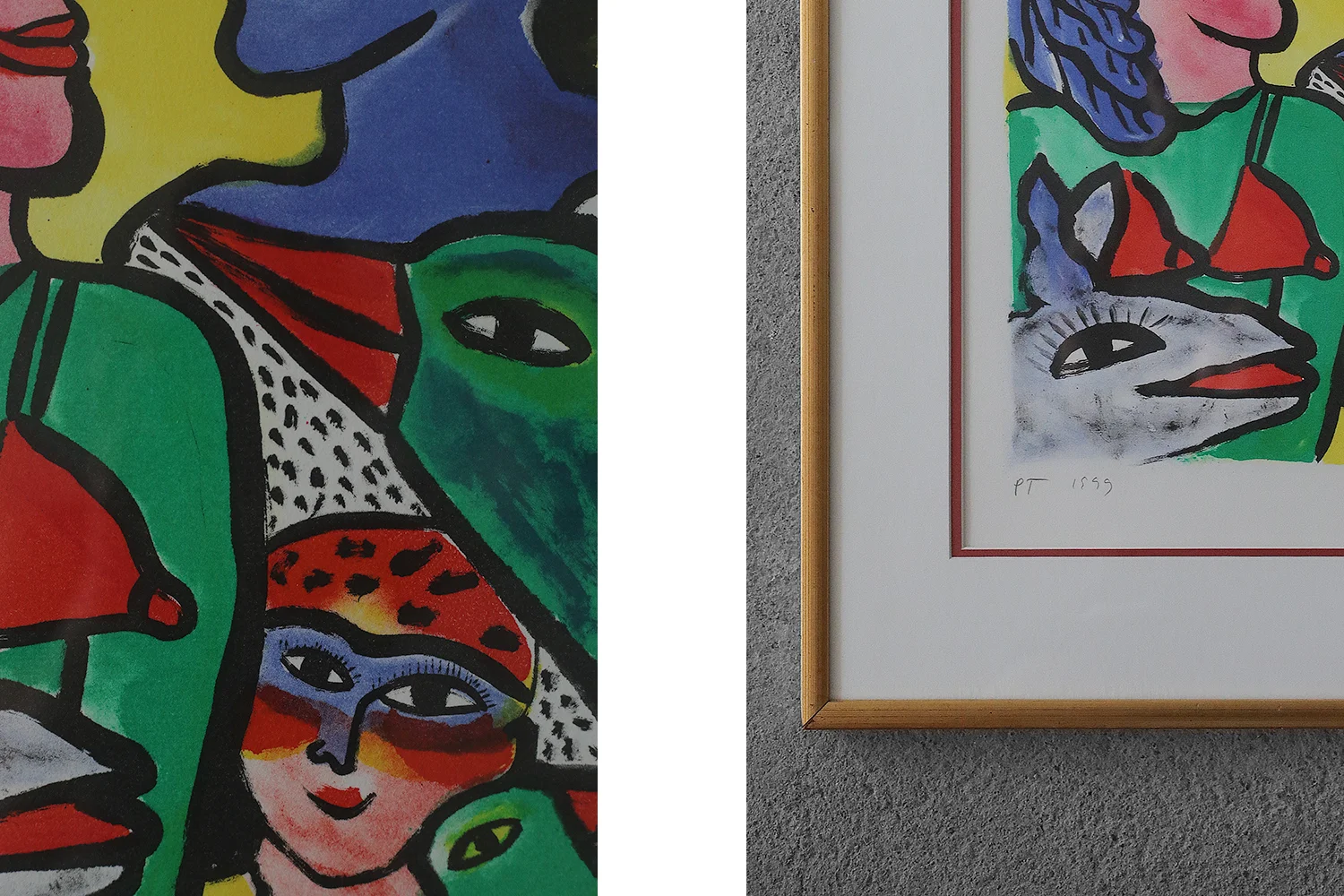 Colour lithograph, Ulrika Hydman Vallien, Composition of Figures, 1999