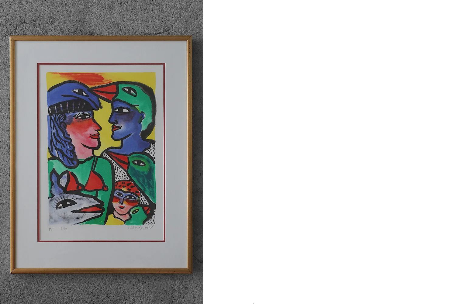 Colour lithograph, Ulrika Hydman Vallien, Composition of Figures, 1999