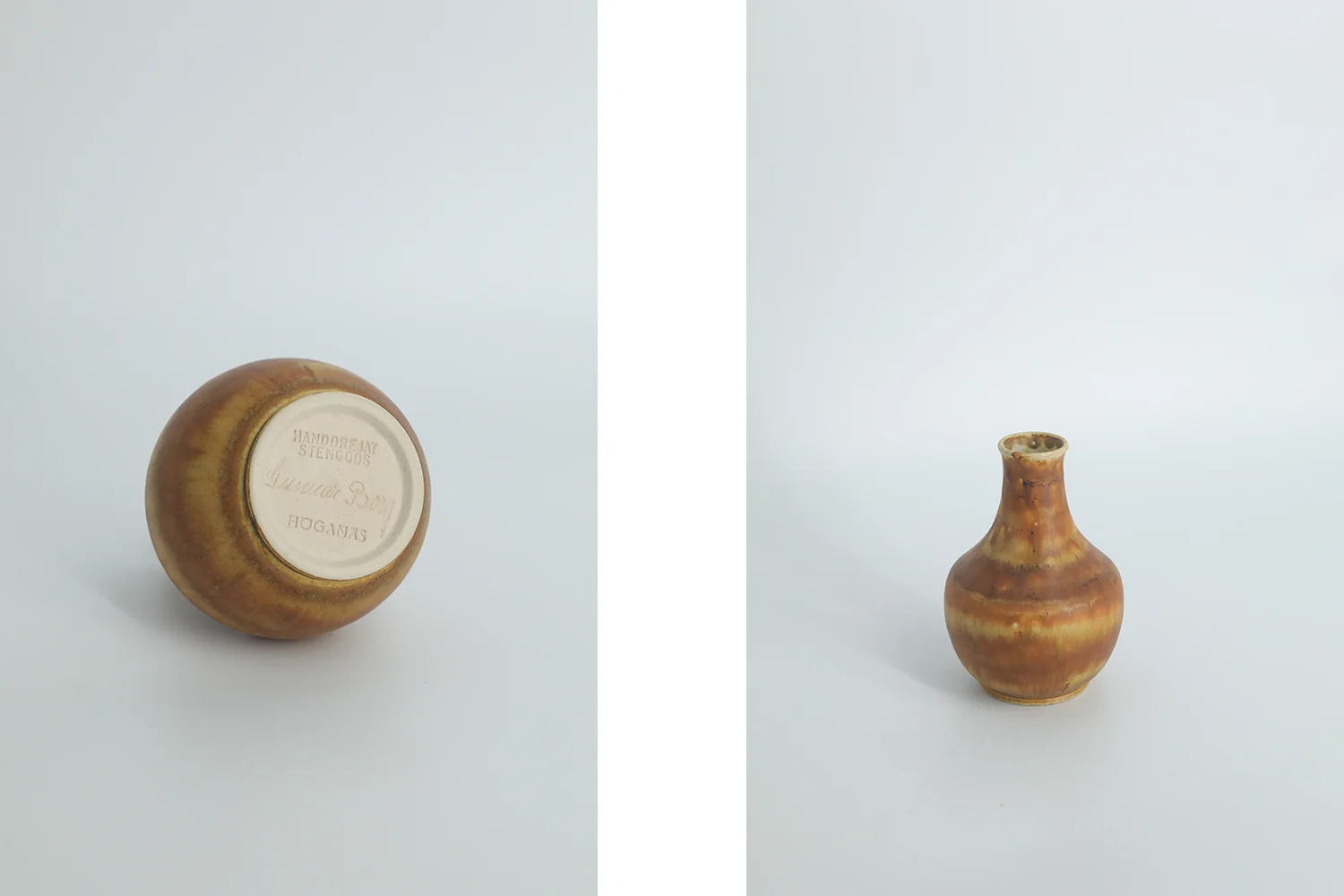 Small brown stoneware vase, designed by Gunnar Borg, Höganäs Keramik, Sweden, 1960s