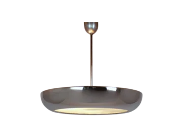 Chromowana Lampa UFO w stylu Bauhaus, proj. Josef Hurka, Napako, lata 30