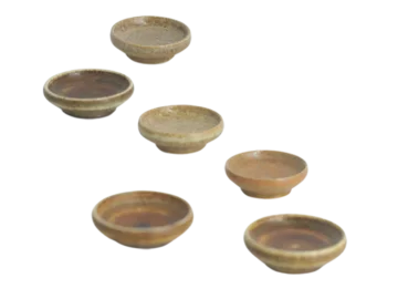 Set of 6 brown ceramic bowls, designed by Gunnar Borg, Höganäs Keramik, Sweden, 1960s