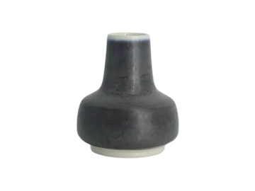 Small anthracite stoneware vase, designed by Gunnar Borg, Höganäs Keramik, Sweden, 1960s