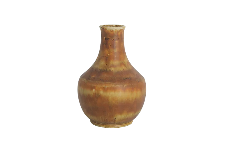 Small brown stoneware vase, designed by Gunnar Borg, Höganäs Keramik, Sweden, 1960s