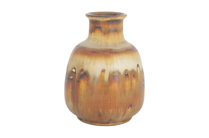 Small brown stoneware vase, designed by Gunnar Borg, Höganäs Keramik, Sweden, 1960s