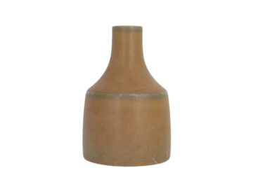 Small caramel stoneware vase, designed by Gunnar Borg, Höganäs Keramik, Sweden, 1960s