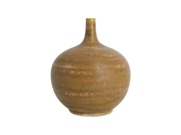 Small spherical stoneware vase no. 19 7/11 75, designed by Gunnar Borg, Höganäs Keramik, Sweden, 1960s