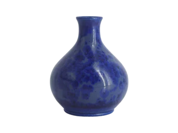 Small sapphire stoneware vase no. 14-11-2000, designed by Gunnar Borg, Höganäs Keramik, Sweden, 1960s