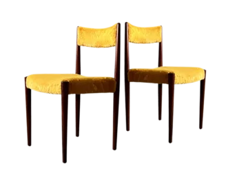 Pair of exotic wood chairs, Lübke, Germany, 1960s