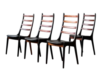 Set of 4 rosewood chairs, designed by Kai Kristiansen, Denmark, 1960s
