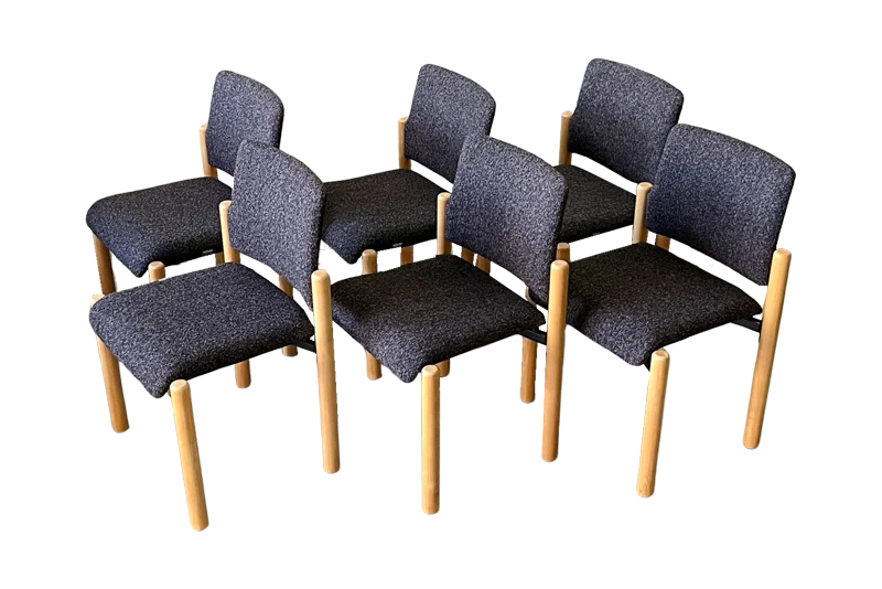 Set of 6 upholstered chairs, Fröscher Sitform, Germany, 1980s