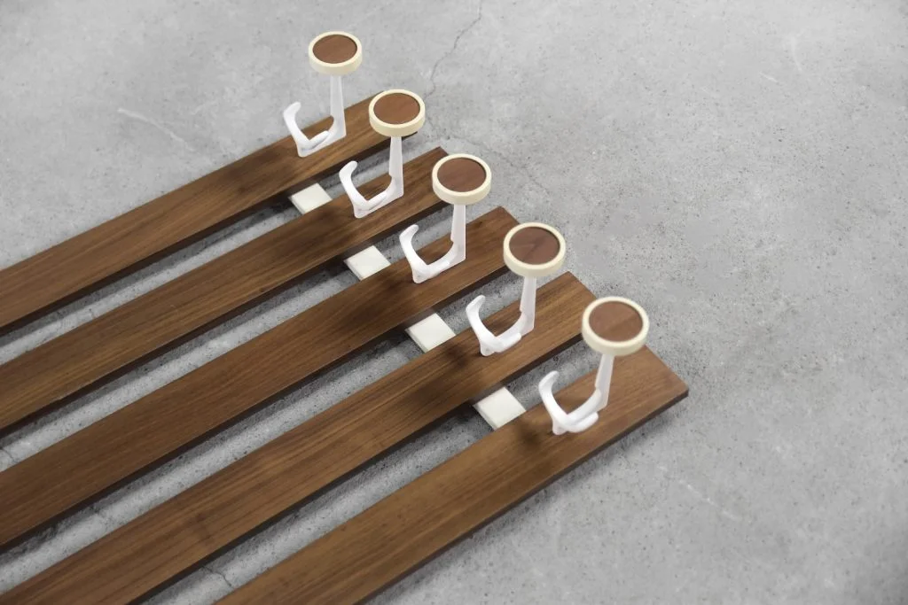 Wall-mounted coat rack, teak, Denmark, 1950s