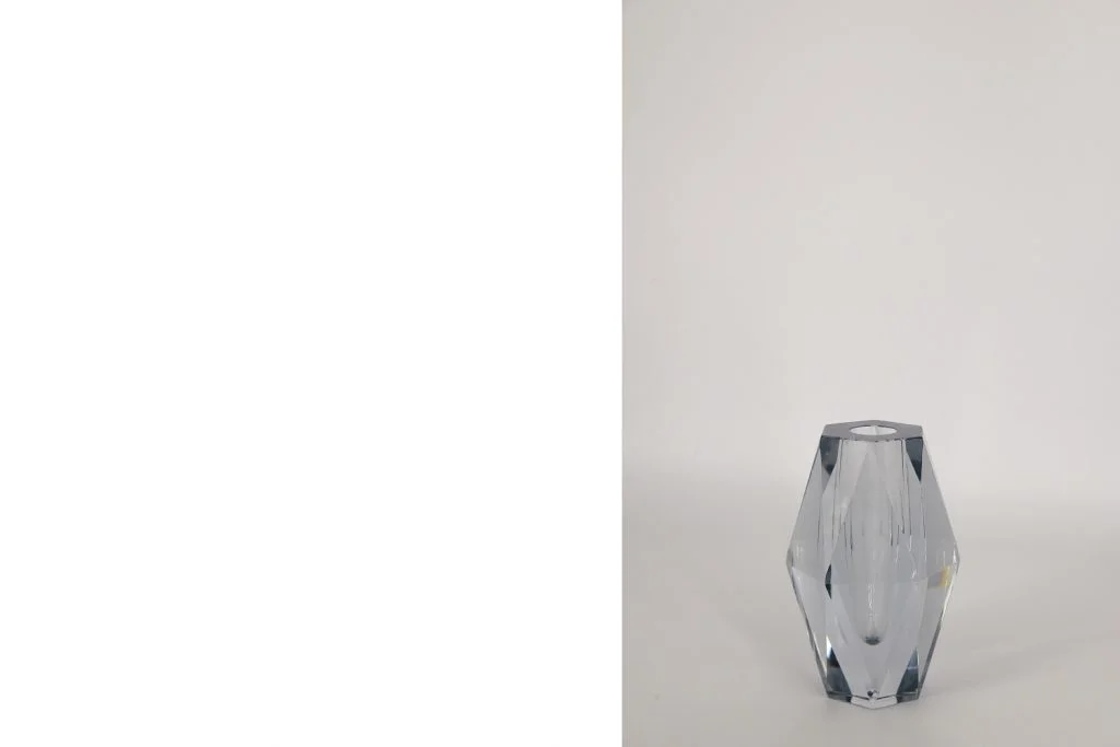 Glass Diamond vase, designed by Asta Strömberg, Strömbergshyttan, Sweden, 1960s