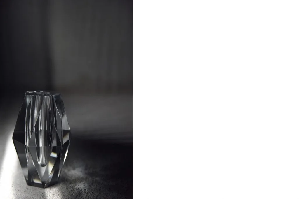 Glass Diamond vase, designed by Asta Strömberg, Strömbergshyttan, Sweden, 1960s