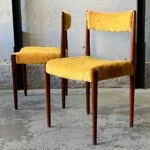 Pair of exotic wood chairs, Lübke, Germany, 1960s