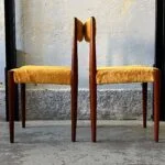 Pair of exotic wood chairs, Lübke, Germany, 1960s