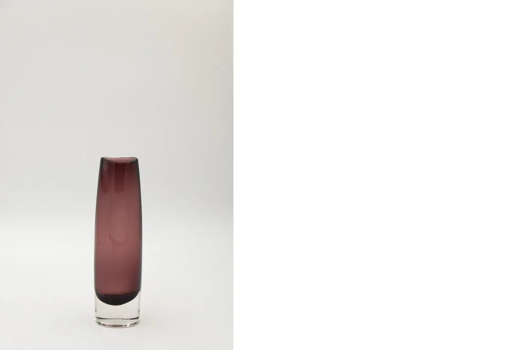Plum Sommerso glass vase, Scandinavia, 1950s