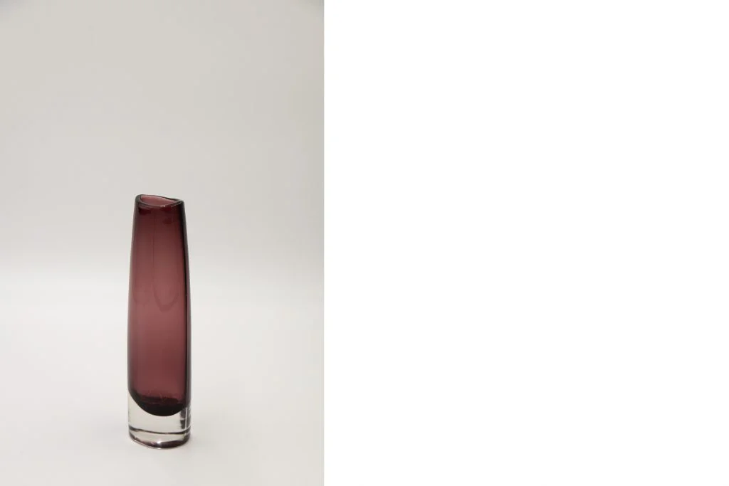 Plum Sommerso glass vase, Scandinavia, 1950s