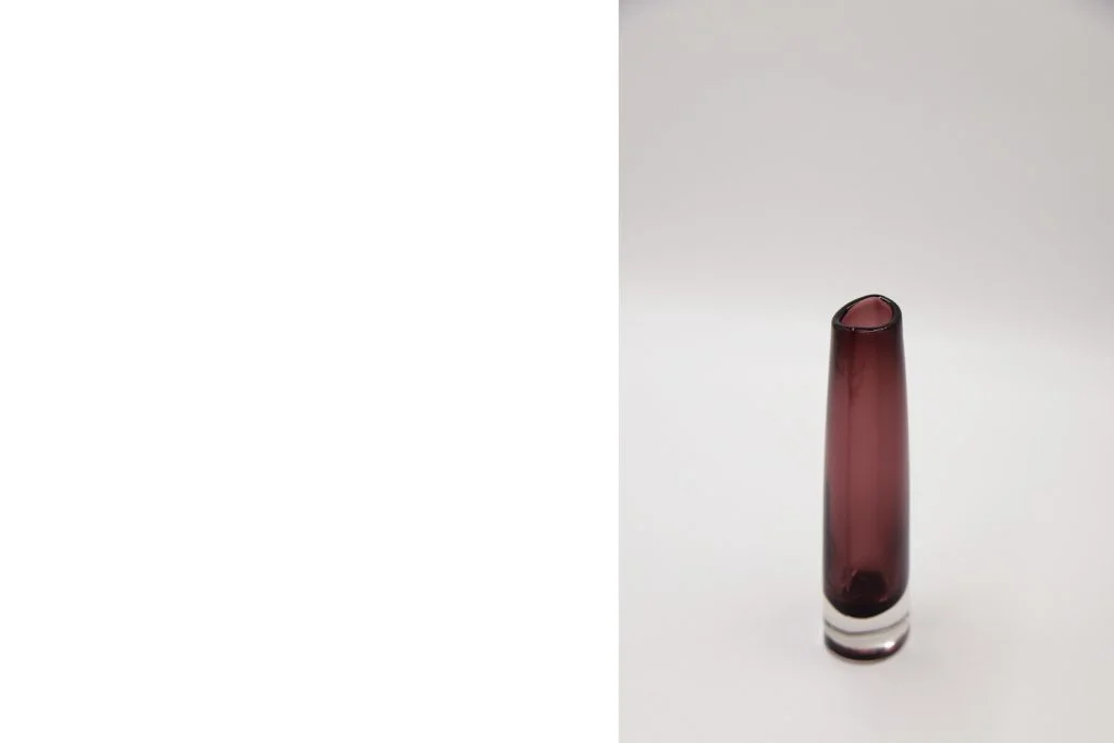 Plum Sommerso glass vase, Scandinavia, 1950s