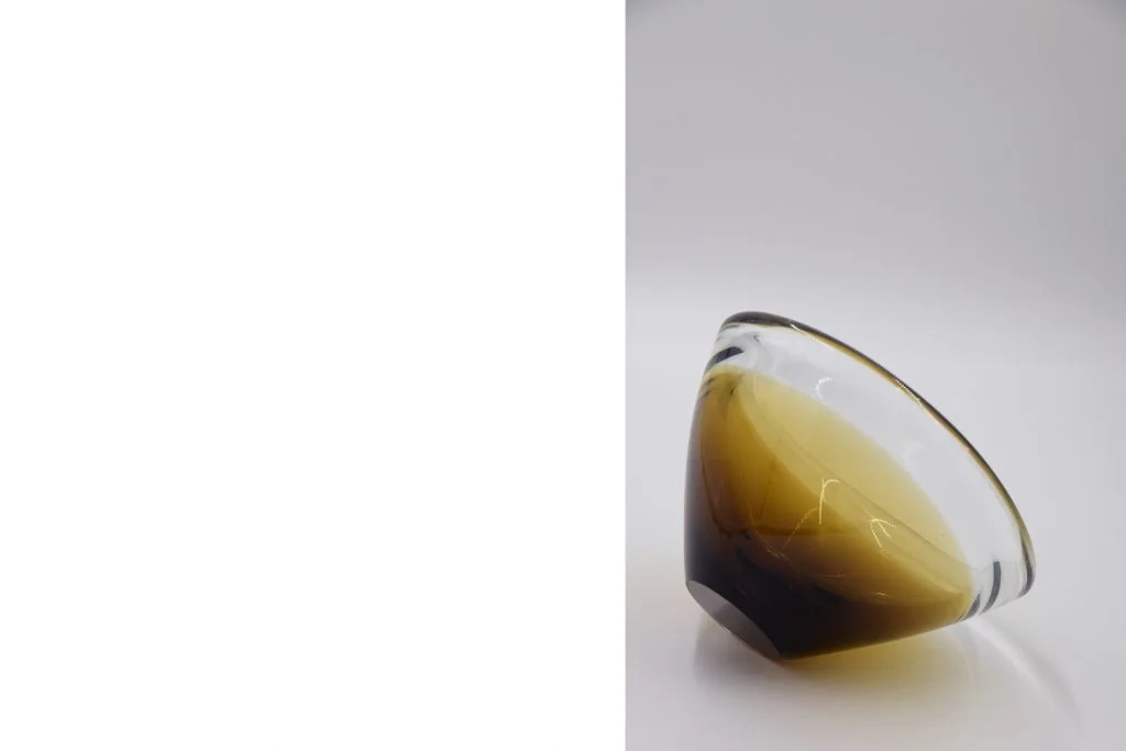 Gold-brown Sommerso glass bowl, Scandinavia, 1950s