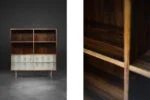 Rosewood shelving unit with glass shelves, Denmark, 1960s