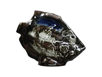 Stoneware fish sculpture, designed by Carl-Harry Stålhane, Rörstrand, Sweden, 1960s