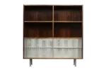 Rosewood shelving unit with glass shelves, Denmark, 1960s