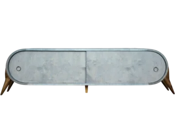 Zaokrąglony turkusowy sideboard, Włochy, lata 60