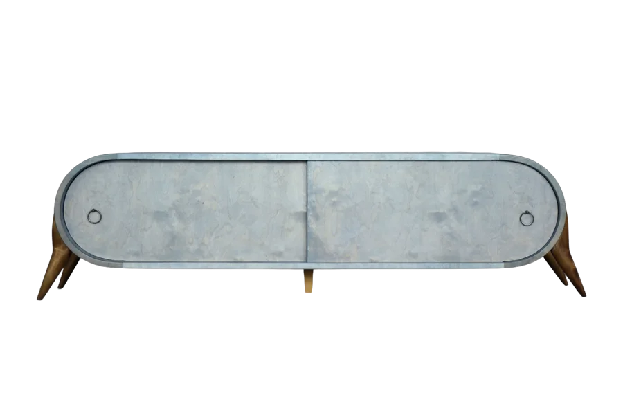 Rounded turquoise sideboard, Italy, 1960s