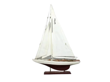 Drewniany model jachtu J-Class Ranger J5, Skandynawia, lata 60