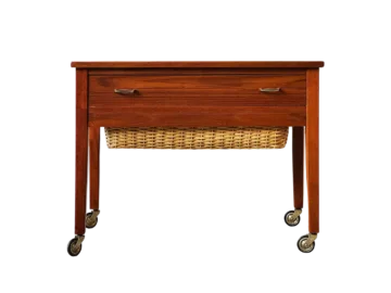 Mobile sewing table/sewing cabinet, Denmark, 1960s