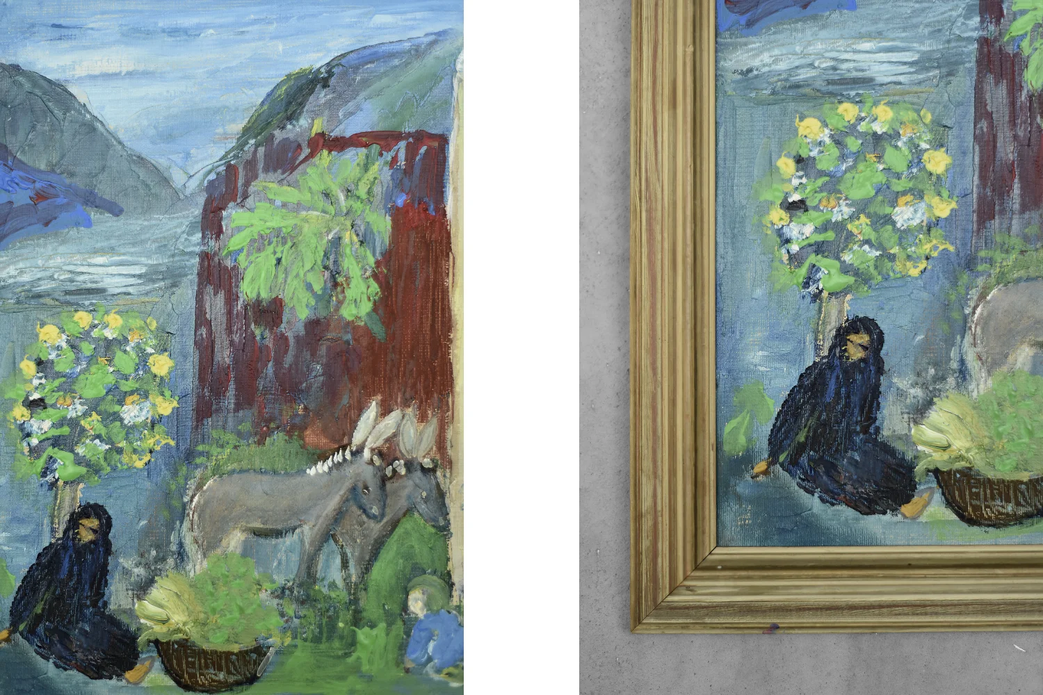Oil painting on board, Frideborg Bryth, 1950s