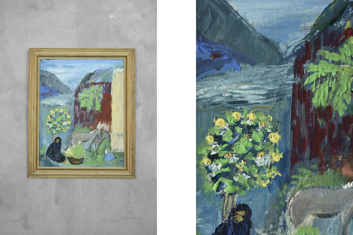 Oil painting on board, Frideborg Bryth, 1950s